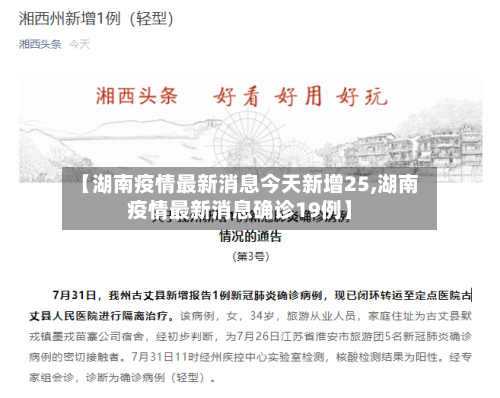 【湖南疫情最新消息今天新增25,湖南疫情最新消息确诊19例】