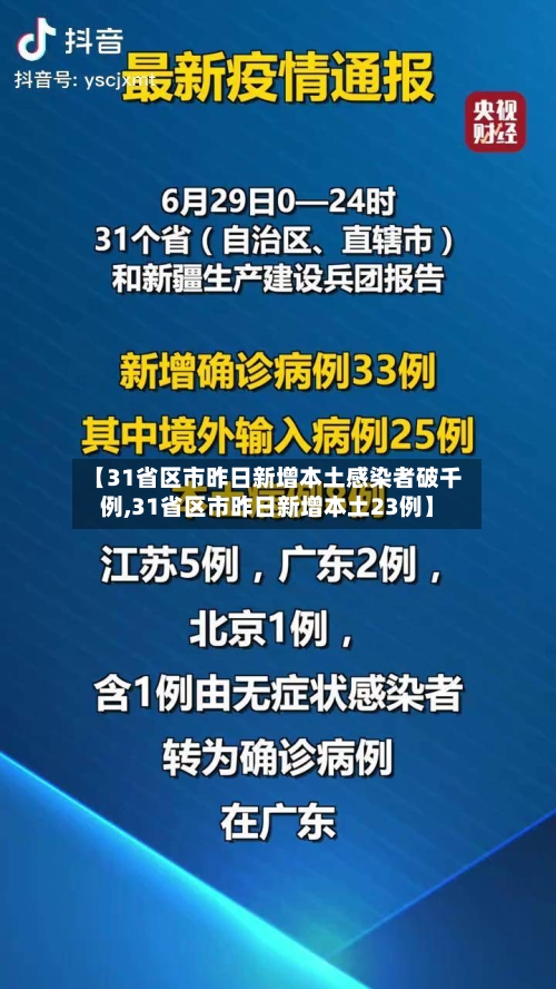 【31省区市昨日新增本土感染者破千例,31省区市昨日新增本土23例】