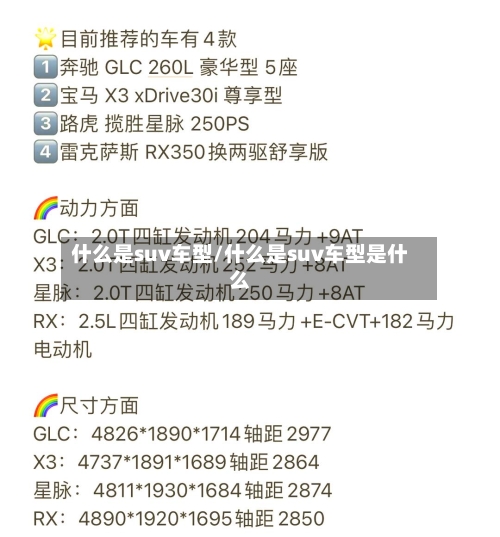 什么是suv车型/什么是suv车型是什么