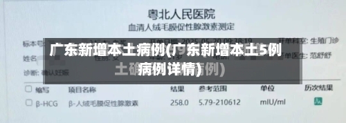 广东新增本土病例(广东新增本土5例病例详情)
