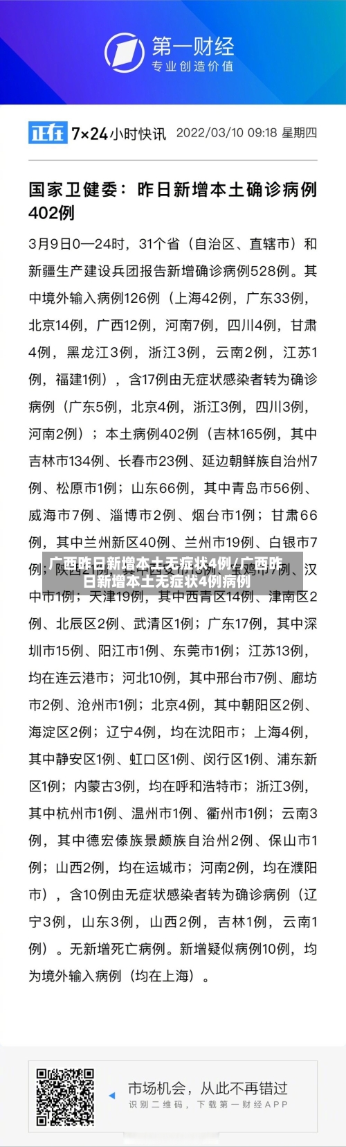 广西昨日新增本土无症状4例/广西昨日新增本土无症状4例病例
