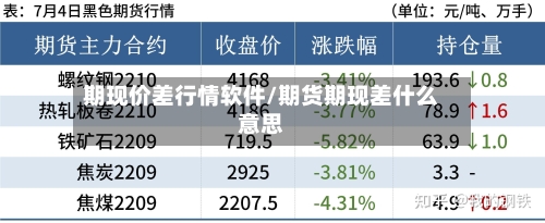 期现价差行情软件/期货期现差什么意思