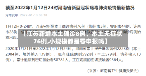 【江苏新增本土确诊8例	、本土无症状76例,小规模都是零申报吗】-第2张图片