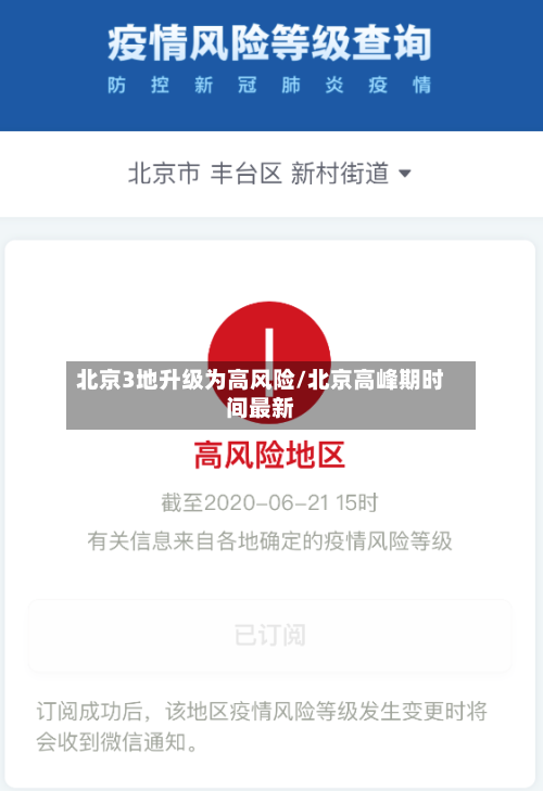 北京3地升级为高风险/北京高峰期时间最新