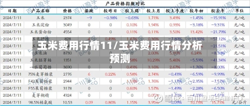 玉米费用行情11/玉米费用行情分析预测