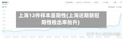 上海12件样本呈阳性(上海近期新冠阳性检出率抬升)-第2张图片