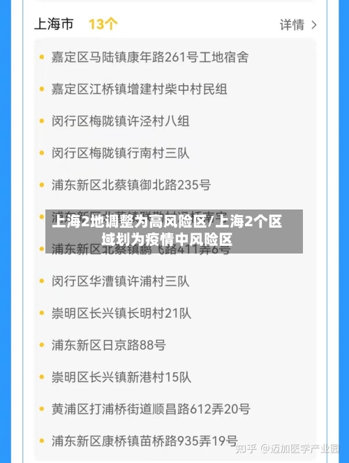 上海2地调整为高风险区/上海2个区域划为疫情中风险区-第3张图片