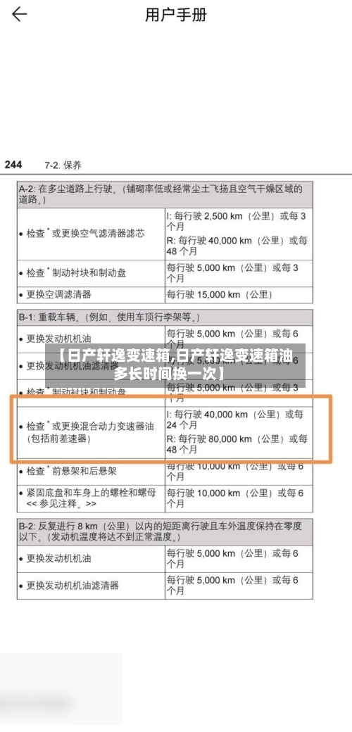 【日产轩逸变速箱,日产轩逸变速箱油多长时间换一次】