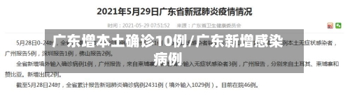 广东增本土确诊10例/广东新增感染病例
